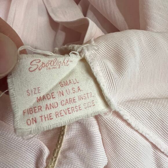 Vintage Spotlight Pale Light Pink Dainty Tank Top Made in USA Women's Size Small - Picture 6 of 7